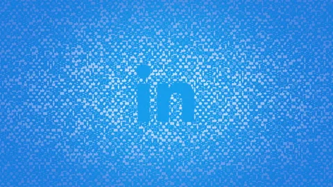 Big social LinkedIn icon on network pattern 스톡 동영상 242420971