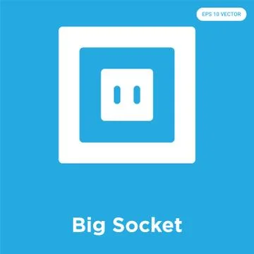 Big Socket icon isolated on blue background Free Stock Illustration