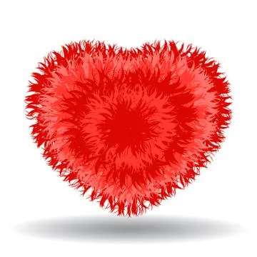 Big soft red heart. Stock Illustration
