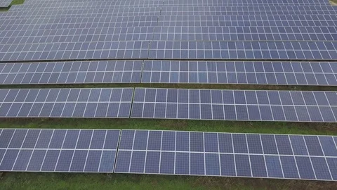 Big solar panels top view from 4k drone 動画素材 83993463