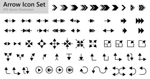 Big solid icon set with arrows vector illustration design. Stockillustratie