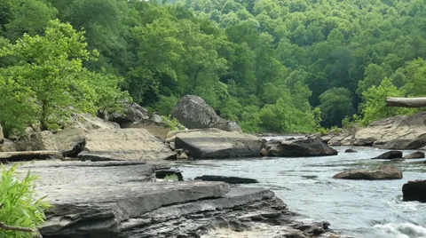 Big South Fork River Background Tennessee Gentle Beautiful Stock Footage 39486408