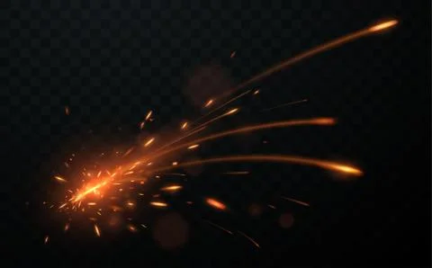 Big spark effect on transparent background Stock Illustration