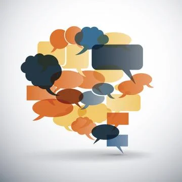 Big speech bubble made from colorful small bubbles Stock Illustration
