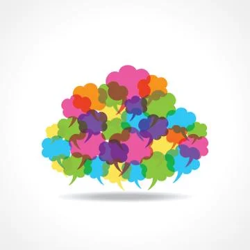 Big speech bubble made from small bubbles stock vector Stock Illustration
