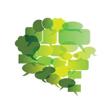 Big Speech Bubble Made From Small Bubbles - Design Template with Layered Ro.. Illustrazione stock