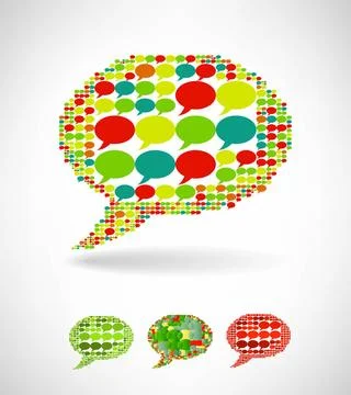 Big speech bubble made from small bubbles Big speech bubble made from smal... Foto stock
