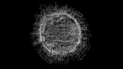 A big sphere made of thousand small particles moving and pulsing. Stock Footage 127078704