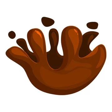 Big splash of brown chocolate making a crown shape Stock Illustration