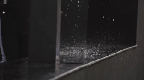 Big splash, Rain Drops, Super Slow Motion Stock Footage 43263617