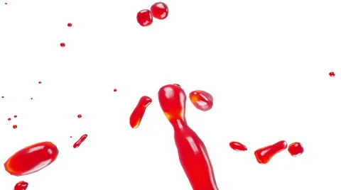 Big splashes. red liquid. syrup Stock Footage