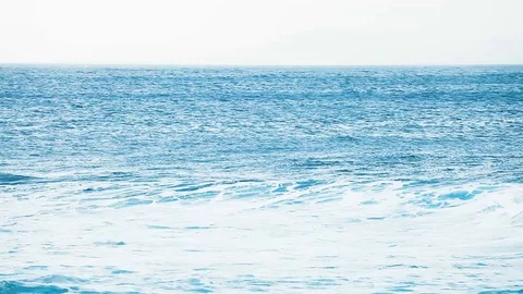Big splashing ocean wave rushes towards the coast of an exotic island in the  Stock Footage 122425592