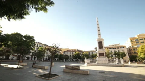 Big square at Picasso museum in Malaga Stock Footage 47129074
