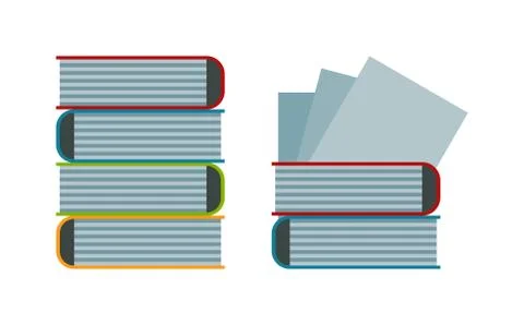 Big stack of old antique books education literature school vector illustration Stock Illustration