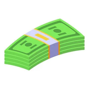 Big stack of paper money isometric icon Illustrazione stock