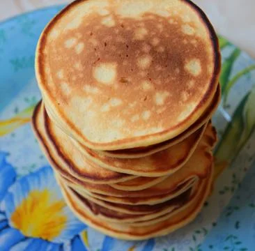 Big stack of ruddy pancakes Stock Photos