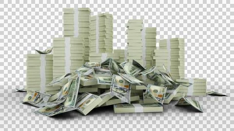 Big stacks of US dollar notes. A lot of money Stock Illustration
