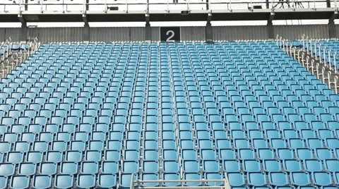 Big stadium, stage seats empty before concert Stock Footage 45078794