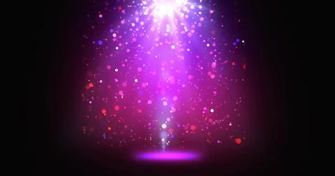 Big stage spotlight illuminating a circle spot for artists to perform 3d. L.. Stock Illustration