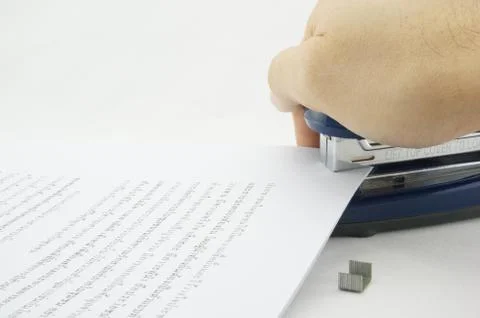 Big stapler paper Foto stock