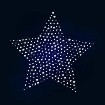 A big star shape made of small silver stars Stock Illustration