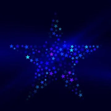 A big star shape made of small shiny silver stars Stock-Illustration