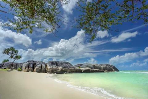 Big stone on beach Stock Photos