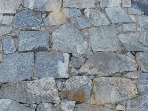 Big Stone brick wall background outside nice Stock Photos