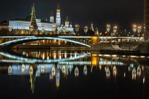 The Big Stone Bridge, Kremlin. Stock Photos