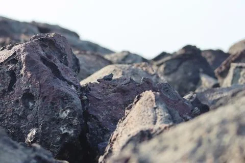 Big Stone Closeup On The Beach Stock Photos