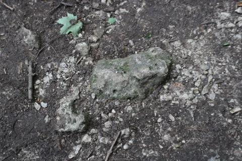 Big stone in the ground Stock Photos