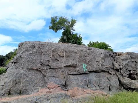 BIG STONE IN A MAN SHAPE 스톡 사진