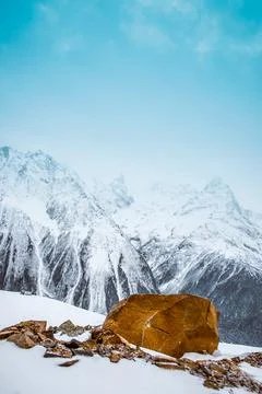 A big stone in the mountains Stock Photos