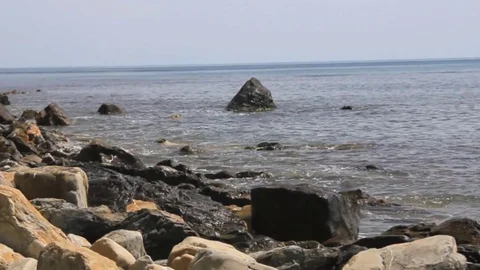 Big stones beach Stock Footage 80601511