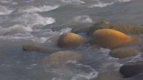 Big stones in the river Stock Footage 35423657