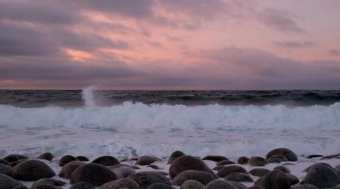Big storm in the Arctic Ocean Video stock 63217445