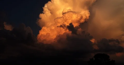 Big Storm Cloud at Dusk (2160p 25fps) Stock Footage 95961197