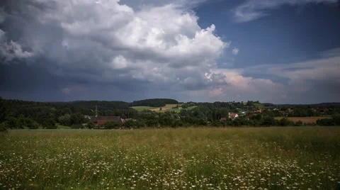 Big Storm forming over a Field in southern Germany - Time Lapse Stock Footage 64008707