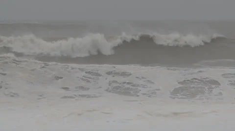 Big storm seas slow motion Stock Footage 3981023