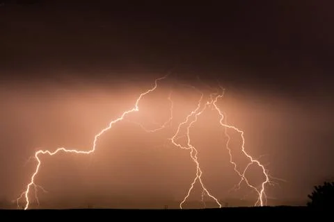 Big strike of lightning Stock Photos