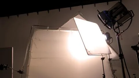 Big studio LED continue lighting for photo and video shooting Stock Photos