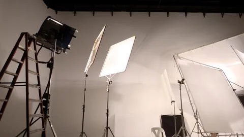 Big studio LED continue lighting for photo and video shooting Stock Photos