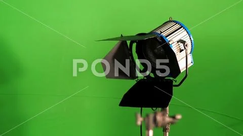 Big studio LED spotlight for video production Stock-Fotos