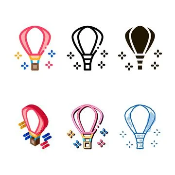 Big styles balloon icon vector outline 库存插图