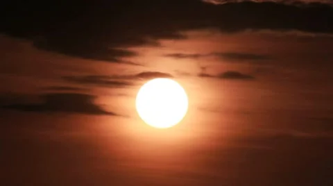 Big Sun and Clouds - Close Up - Timelapse Stock Footage