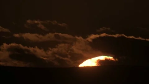 The big sun behind the darkness clouds. Stock Footage 219715947