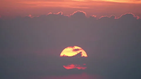 Big sun with clouds Stock Footage 204991690