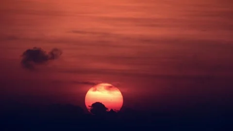 Big Sun with Clouds sunrise timelapse Stock Footage 257056534