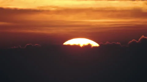 Big sun with clouds. Timelapse Stock Footage 204985652