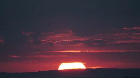 Big sun with clouds. Timelapse Stock Footage 206042626